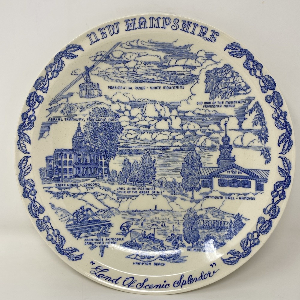 Vintage Vernon Kilns‎ New Hampshire Commemorative Plate - Made in USA